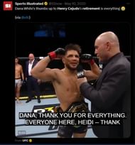 Screenshot of Henry Cejudo's retirement